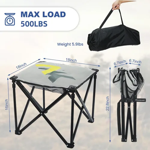Miniatura 2 de Taburete acolchado para campamento, reposapiés de gran tamaño de 18 pulgadas, sillas de campamento de 500 libras, taburete portátil para camping