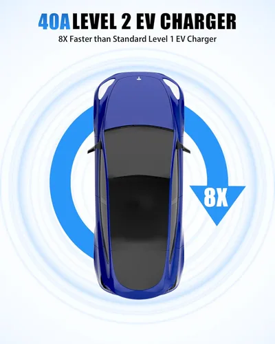 Miniatura 3 de Cargador EV de nivel 2 (240 V, 40 A) para Tesla y SAE-J1772 EVs, enchufe NEMA 14-50, adaptador SAE-J1772 y adaptador J1772 a Tesla (16.4 pies)