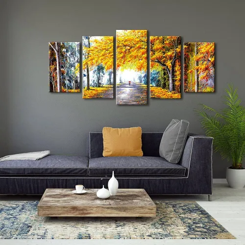 Miniatura 8 de Wieco Art Lienzo Giclée Impresiones de Arte de Pared Otoño Amor por Pinturas al óleo Reproducción para Dormitorio Cocina Decoración del Hogar
