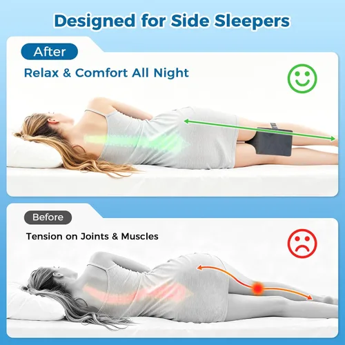 Miniatura 4 de Almohada de rodilla para dormir de lado, almohada de espuma viscoelástica con correa para dormir de lado, almohada de elevación de apoyo entre
