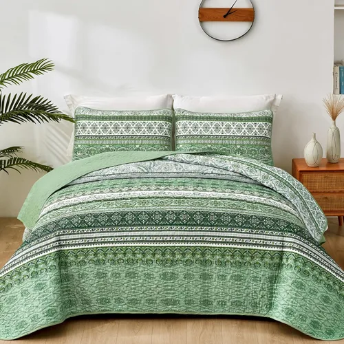 Miniatura 25 de WONGS BEDDING Juego de edredón bohemio tamaño Queen, juego de ropa de cama bohemio negro, colcha ligera para decoración de cama para todas