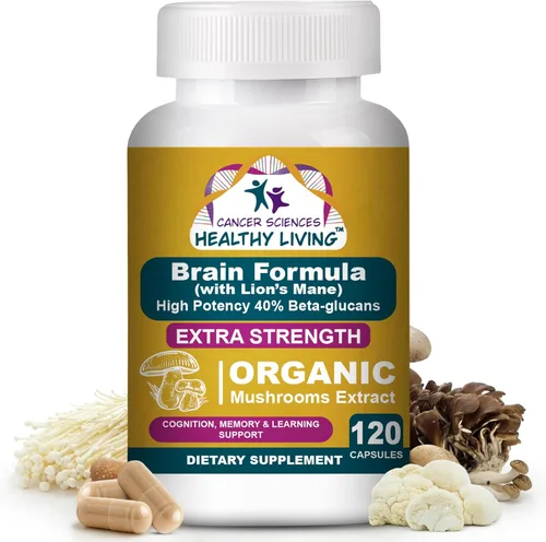Miniatura 9 de Cancer Sciences Cápsulas de suplemento de hongos orgánicos – 1,500 mg Complejo de hongos de bienestar sin OMG 40% beta-glucanos – Cola de pavo