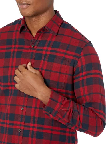 Miniatura 3 de Tienda Essentials - Camisa de franela para hombre manga larga de corte entallado