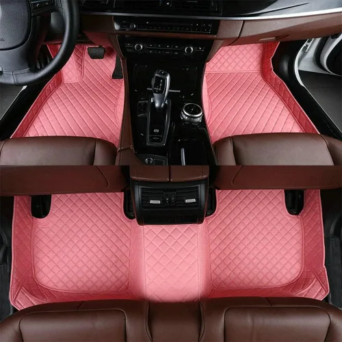 Miniatura 12 de Personaliza las alfombrillas de cuero de lujo de protección para todo tipo de clima para automóviles, SUV y camiones según el modelo automotriz beige