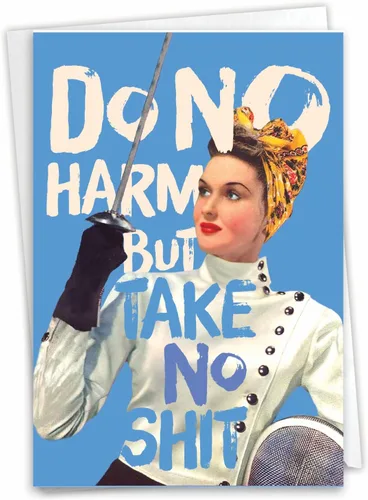 Miniatura 9 de NobleWorks - 1 Tarjeta divertida para todas las ocasiones para mujer - Tarjeta de notas de humor en blanco con sobre - All Hail the Queen C6677OCB