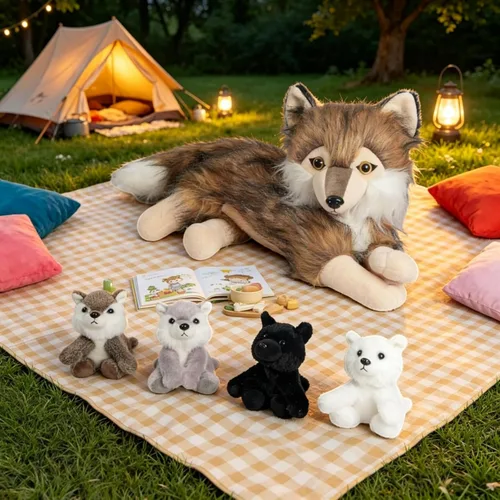 Miniatura 2 de 5 en 1 Gato de Peluche con Gatitos Bebés, 1 Mamá Gato Naranja de Peluche con 4 Gatitos de Peluche Lindos Juguetes de Gato para Niñas y Niños