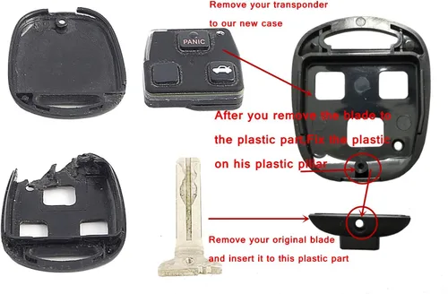 Miniatura 2 de Funda de repuesto para llavero de 3 botones para Toyota Land Cruiser Prado Camry Corolla para Lexus ES GS GX is LS LX RX SC GX470 ES300 ES330 ES250