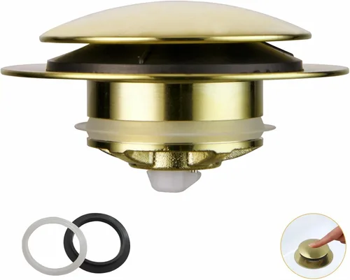 Miniatura 8 de Wellup Tapón de drenaje universal desplegable para bañera de repuesto con punta cromada, elevación y giro para bañera, tapón de baño chapado