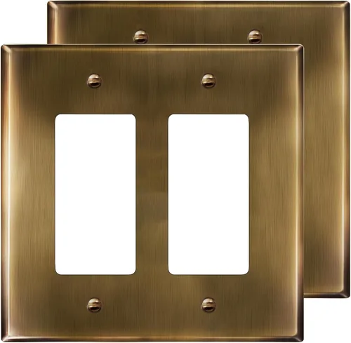 Miniatura 51 de LIDER Placa decorativa de pared de metal para interruptor o receptáculo, cubierta de salida de acero inoxidable, resistente a la corrosión