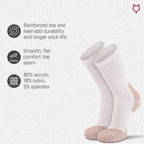Miniatura 4 de FoxRiver unisex-adult womens mens Steel -Toe Heavyweight Work Crew Socks (2 Pair Pack)