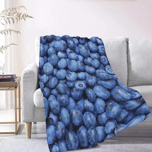 Miniatura 2 de Manta de franela de arándanos para regalo, ultra suave y acogedora, manta de forro polar ligera y mullida, manta de felpa cálida para sofá, cama, 60