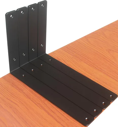 Miniatura 53 de Paquete de 2 soportes de estante en L de 6 pulgadas de largo x 4 pulgadas de alto x 1.5 pulgadas de ancho, 5 mm de grosor, soportes de estante