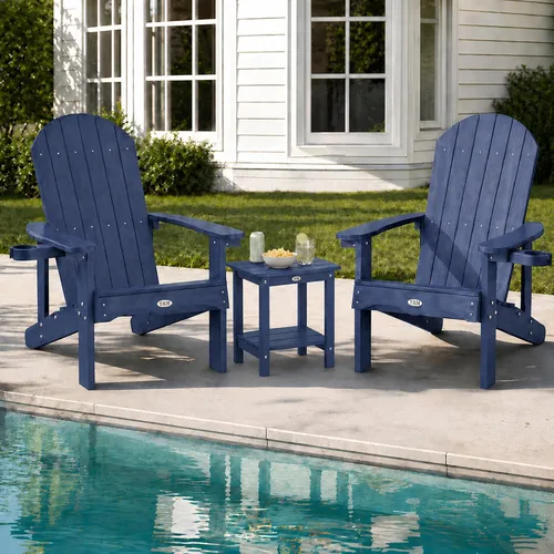 Miniatura 21 de Y&M Adirondack - Silla negra para hoguera, sillas de patio al aire libre con soporte para tazas, resistentes a la intemperie, sillas de patio