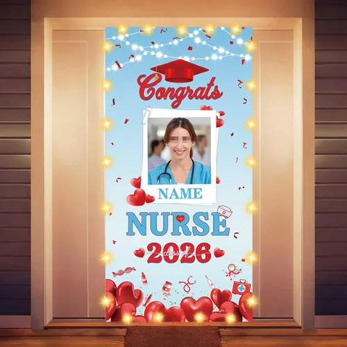 Miniatura 51 de Decoraciones personalizadas para fiestas de graduación 2026 – Cartel de felicitación de graduación grande – Cartel de fondo de graduación