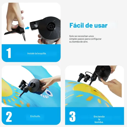 Miniatura 7 de Electric Air Pump for Inflatables,Portable Quick-Fill Air Pump with 3 Nozzles,110-120V, Inflator & Deflator Pumps for Outdoor Camping, Air Mattress