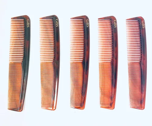 G.B.S Juego de peine para el cabello de 7.5 pulgadas, acabado de tortuga, todos los dientes finos y gruesos para todo tipo de cabello, peines