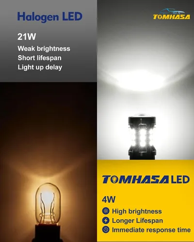Miniatura 3 de Bombillas LED 3157 rojas para luces de freno, 24 conjuntos de chipsets SMD 300% más brillantes 3056 3156 3057 4157. Bombillas LED de repuesto