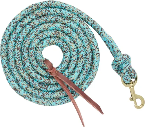 Miniatura 13 de Correa de plomo poli cowboy de cuero Weaver con broche, 5/8" x 10', Lila claro/Azul claro/Verde claro Morado claro/azul claro/verde claro