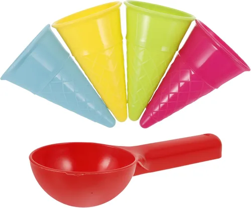 Juego de 5 juguetes de arena de playa, juego de juguetes de playa de plástico, juego de moldes de helado de arena, juguetes de arena de helado,
