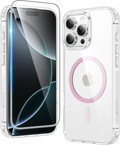 Miniatura 196 de FNTCASE Funda para iPhone 13 Pro-Max: Fundas magnéticas transparentes compatibles con Magsafe Slim anti amarillamiento protección contra caídas
