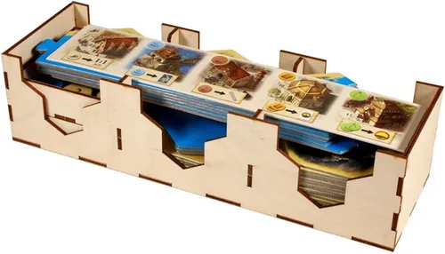 Miniatura 5 de The Broken Token Organizador de juegos compatible con Catan Base Game – Caja organizadora de juegos de madera con múltiples bandejas