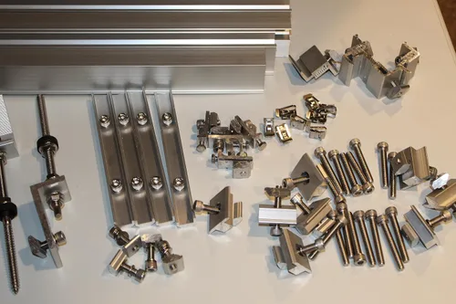 Miniatura 4 de Kit de montaje de panel solar de techo de estaño para 2 paneles solares, con abrazaderas, montaje en techo de estaño y rieles de aluminio de 88