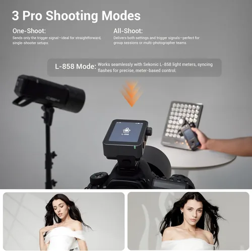 Miniatura 6 de GODOX Disparador de flash X3 Pro C TTL para Canon, sistema X de 2.4 GHz con E-TTL II, pantalla táctil de 2.4 pulgadas, control de aplicación
