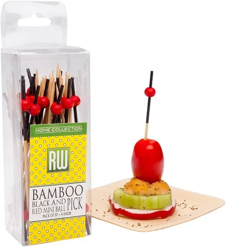 Miniatura 14 de Restaurantware Púas de madera de 3.5 pulgadas, 500 mini tenedores de cóctel de madera, dos púas de bambú resistentes para fiestas o catering
