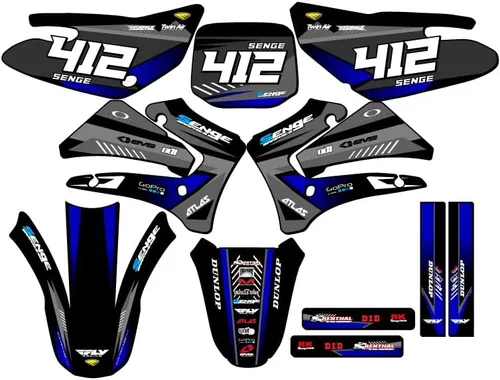 Miniatura 5 de TTR 125 SURGE 2000-2007 Kit de base gráfica Senge negro compatible con Yamaha