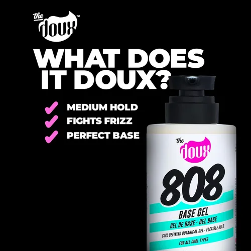 Miniatura 8 de The Doux 808 Gel definidor de rizos base para cabello natural, gel de peinado de fijación media con miel, aloe y raíz de malvavisco, potenciador