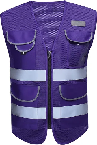 Miniatura 12 de Shine Bright Chaleco de seguridad – Alta visibilidad con correas reflectantes y bolsillos – Premium, suave, duradero y transpirable Rojo