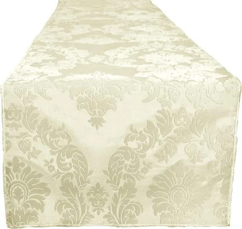 Miniatura 12 de lovemyfabric Camino de mesa de damasco flocado de tafetán para bodas, despedidas de soltera, baby shower, cena, eventos especiales/graduación