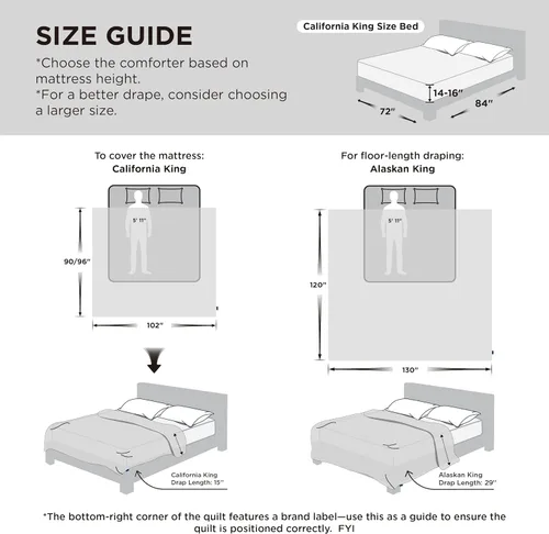 Miniatura 40 de Bedsure Relleno de edredón – Edredones acolchados tamaño King, edredón para todas las estaciones, ropa de cama alternativa de plumón suave, con 8