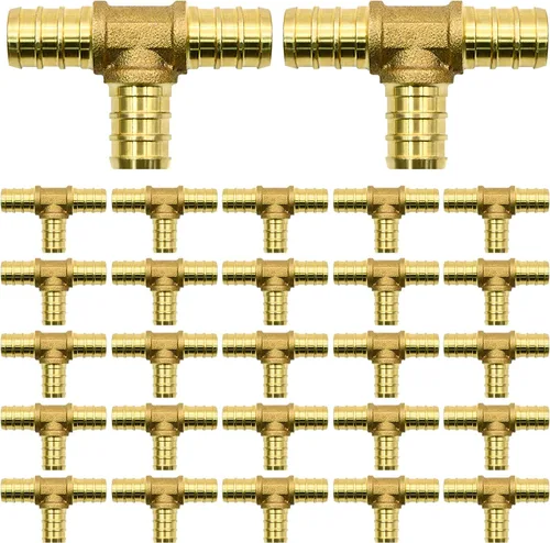 Miniatura 15 de Paquete de 10 accesorios de codo PEX de 1/2 pulgada, accesorios de latón para tubería PEX