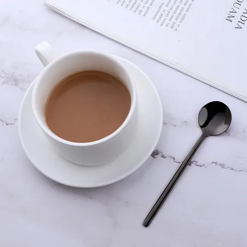 Miniatura 5 de Cucharas de café negras de acero inoxidable 18/10, 8 piezas