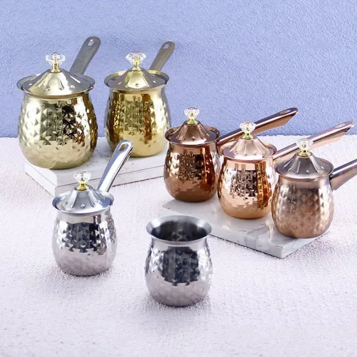 Miniatura 6 de Cafetera turca, decantador de café expreso de acero inoxidable, capacidad de 13.5 onzas, olla de leche más cálida, cafetera árabe griega, cafetera