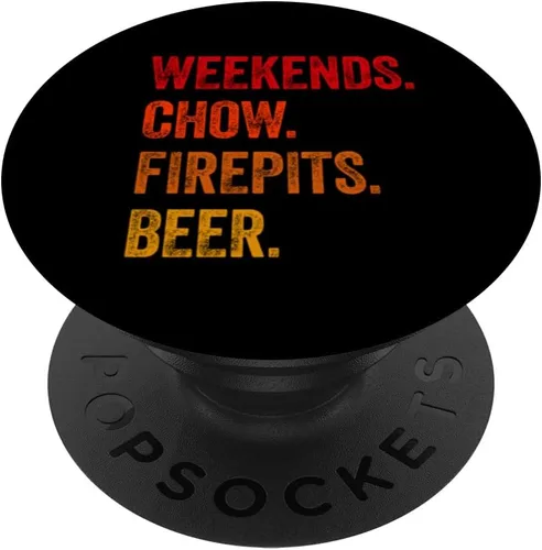 Miniatura 6 de Weekends Chow Firepits Beer Funny Dog PopSockets MagSafe PopGrip for iPhone