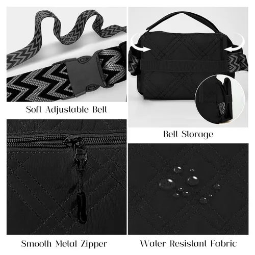 Miniatura 7 de Bolsa de pañales pequeña con cambiador portátil, mini riñonera cruzada para pañales con bolsillo para toallitas, bolsa de cintura para mujer