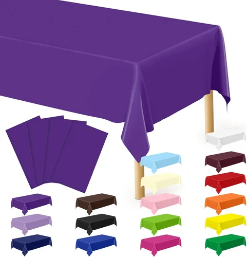 Miniatura 18 de Suministros de regreso a clases, 2 manteles de 108 x 54 pulgadas, manteles desechables coloridos para el primer día de escuela, rectangular