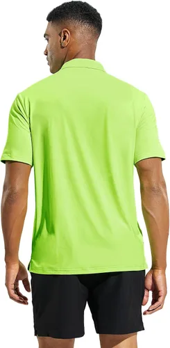 Miniatura 6 de MIER Polo de manga corta para hombre, protección solar, polo de golf, secado rápido