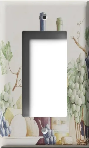 Miniatura 9 de Placa decorativa para salida - uvas y vino - Receptáculo doble dúplex