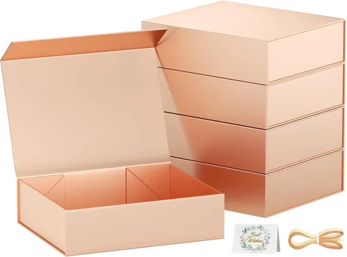Miniatura 11 de PSHVYM Cajas de regalo con tapas, 11.5 x 7.8 x 3 pulgadas, caja de regalo negra para regalos, cierre magnético para camisetas, guantes, bufandas