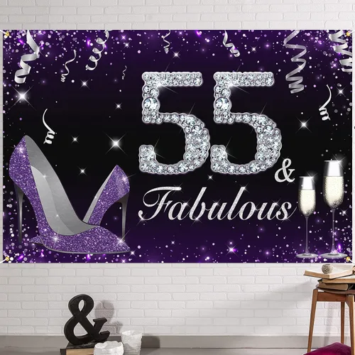 Miniatura 15 de HAMIGAR Fabuloso telón de fondo de cumpleaños tacones altos morados