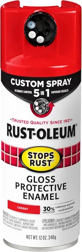 Miniatura 45 de Rust-Oleum 376855 - Pintura en aerosol antióxido personalizada 5 en 1, 12 onzas, color negro mate, (paquete de 1)