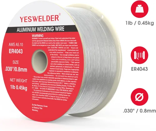 Miniatura 7 de YESWELDER - Alambre de soldadura de silicio y aluminio, ER4043, diámetro de 0,76 mm, carrete de 0,45 kg de plástico ABS fuerte, alambre MIG