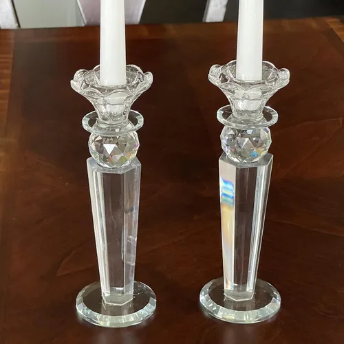 Miniatura 5 de Allgala Juego de 2 candelabros de bola hechos a mano con pilar cónico inverso hecho a mano de 8.5 pulgadas HD89151