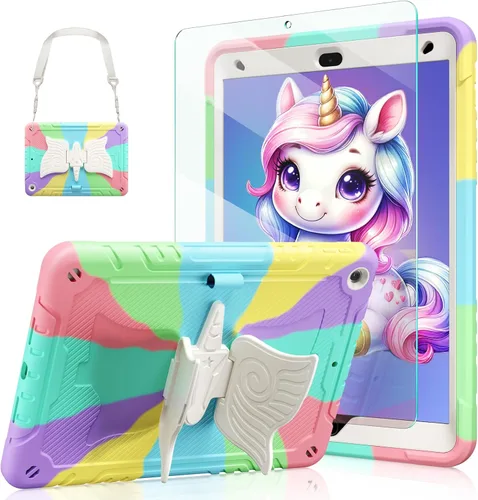 Miniatura 12 de Ambison Funda para iPad de 9ª/8ª/7ª Generación de 10.2 pulgadas con Protector de Pantalla de Vidrio, Cubierta Protectora Resistente a Prueba