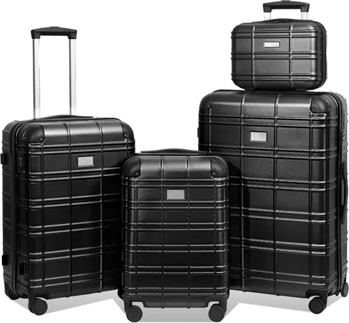 Miniatura 208 de Merax Equipaje, maleta extensible rígida con ruedas giratorias ligeras, Negro -, 40/48/52