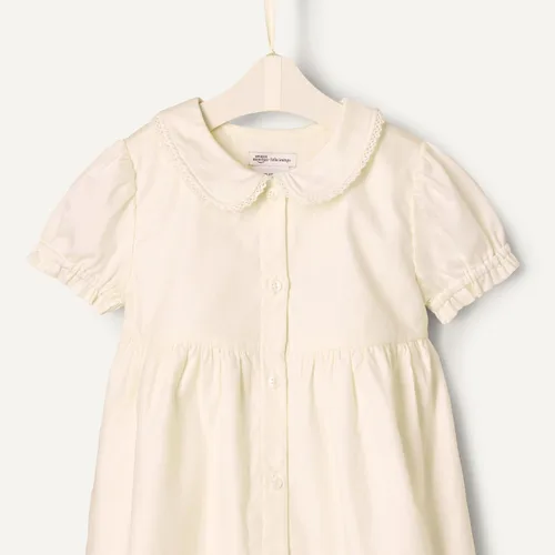 Miniatura 5 de Tienda Essentials Vestido de satén de algodón con cuello para bebé niña