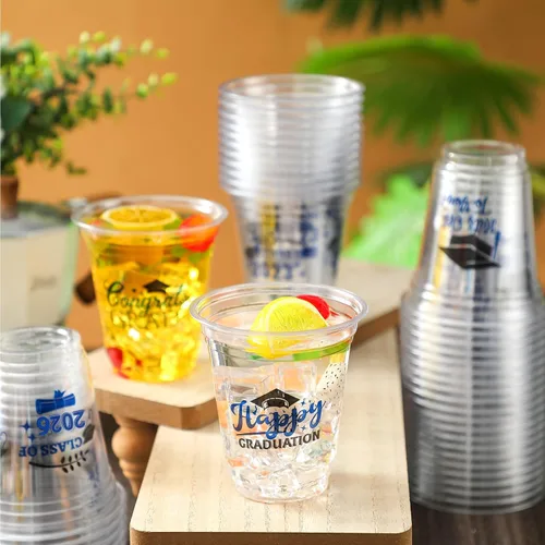 Miniatura 2 de Eaasty 200 tazas de graduación de 12 onzas 2026 vasos de plástico desechables para la clase de 2026, fiesta de graduación, felicitaciones, Azul